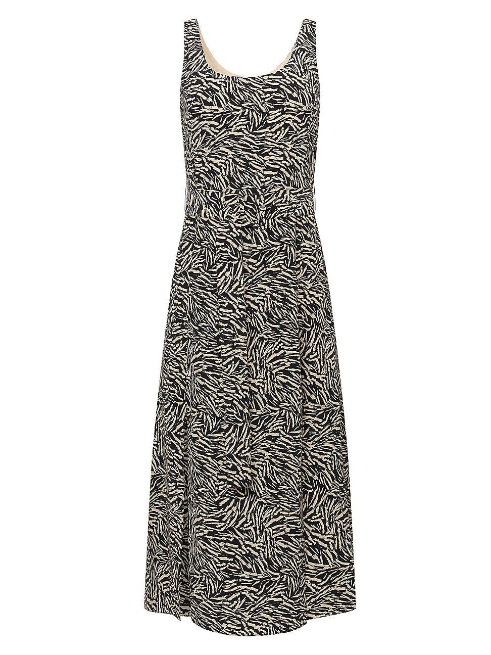 Womens Brixley Printed Silk Midi-Dress Product Image