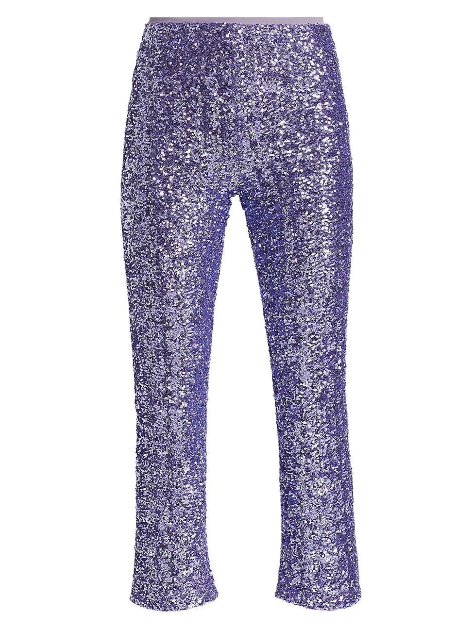 Womens Linettir Paillettes Sequined Crop Flare Pants Product Image