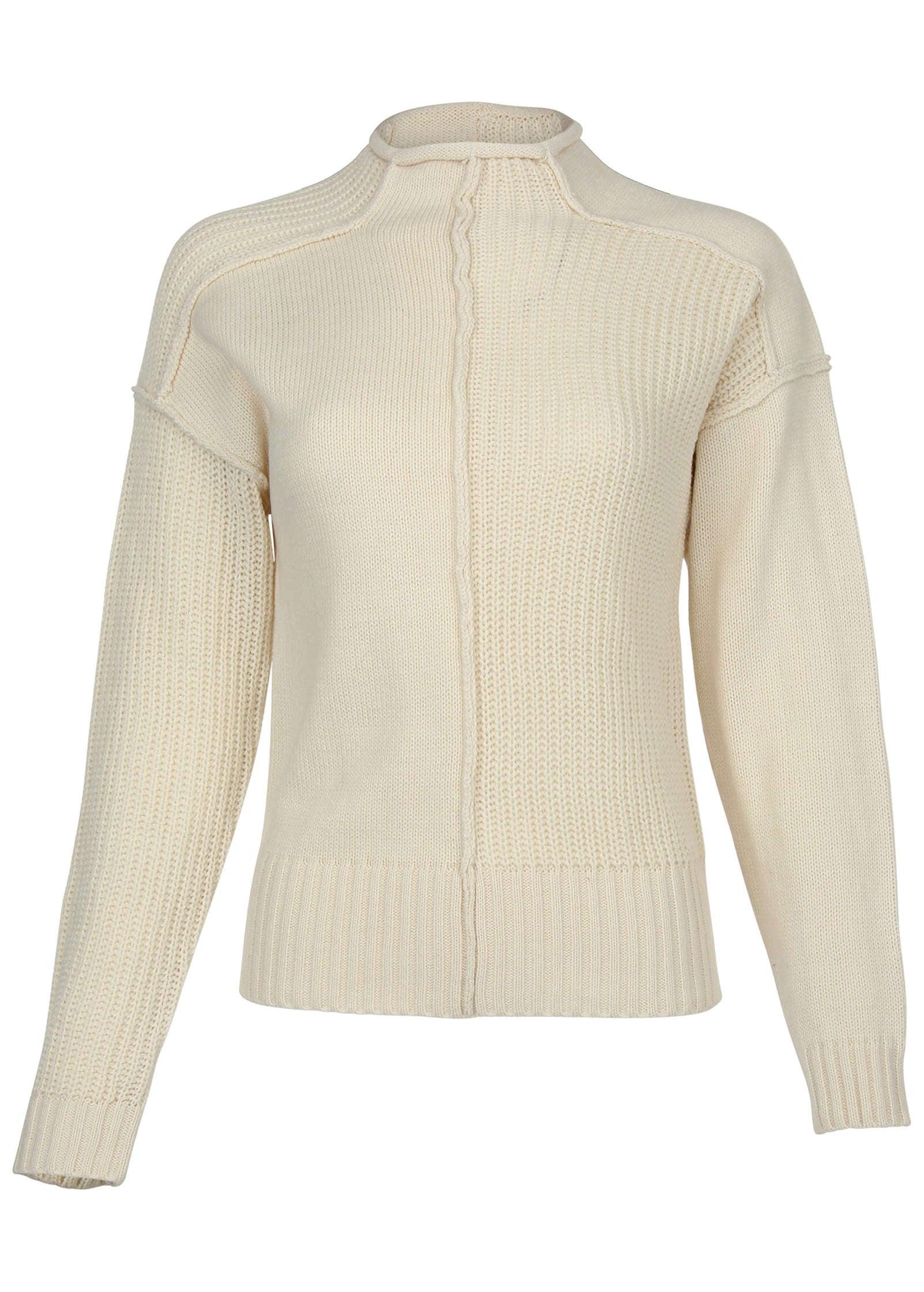 Mock Neck Knit Sweater  - Off White product image