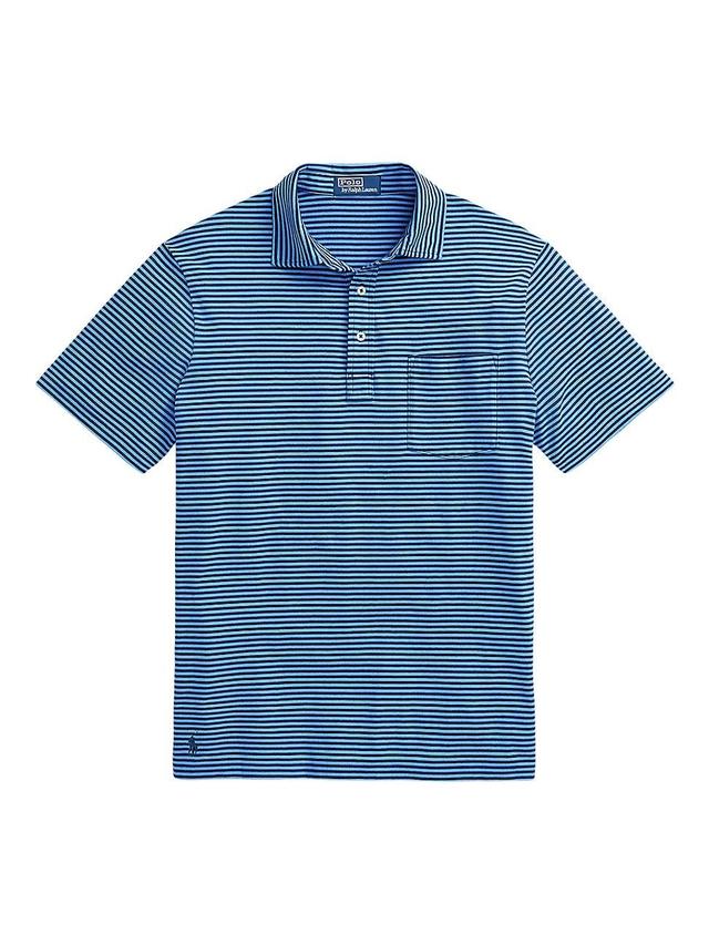 Mens Striped Cotton Polo Shirt Product Image