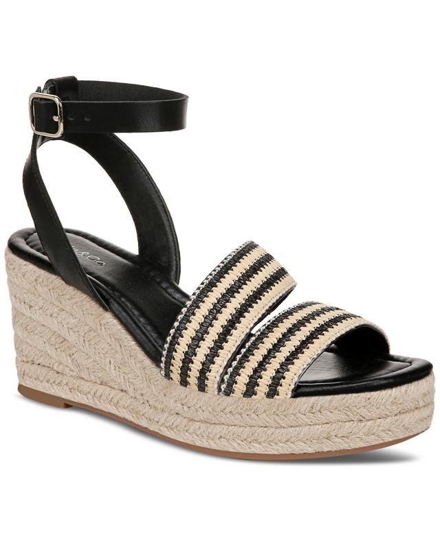 Style & Co Womens Cecilliaa Strappy Woven Wedge Sandals, Created for Macys - Black Product Image