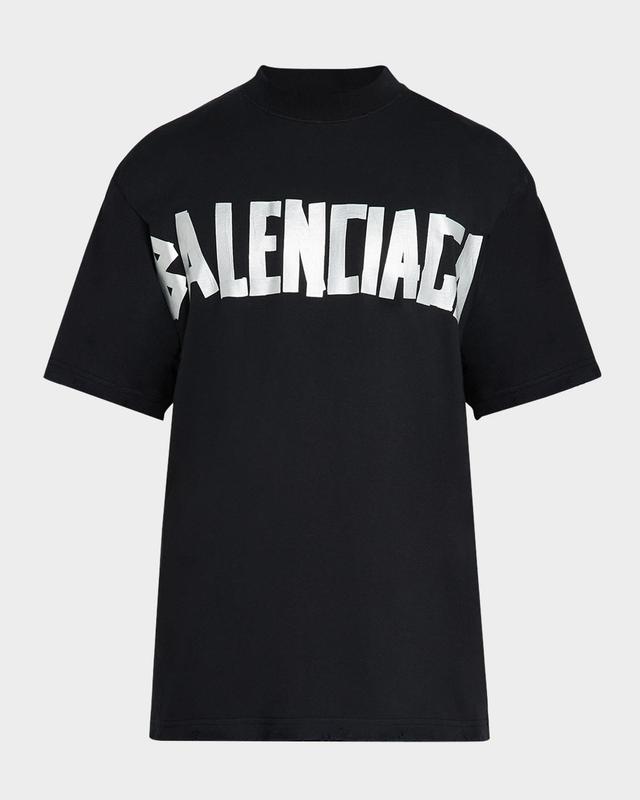 Mens Taped-Logo Distressed T-Shirt Product Image