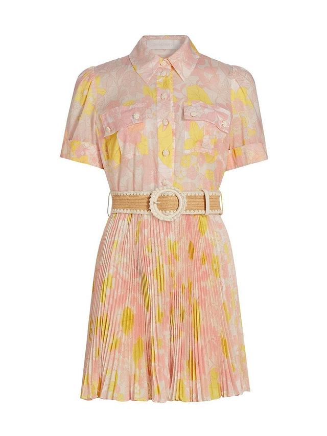 Womens Pop Floral Pleated Shirtdress Product Image