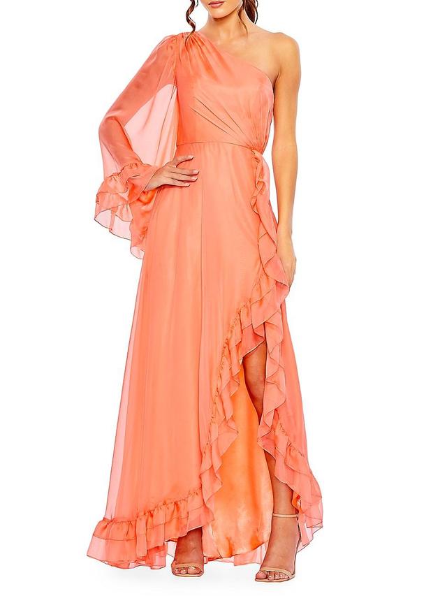 Womens Ieena One-Shoulder Ruffled Gown Product Image