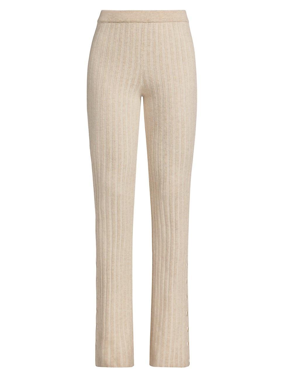 Womens Ribbed Wool & Cashmere Pants product image