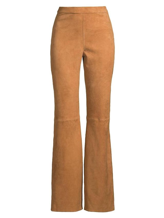 Womens Joelle Flared Suede Pants Product Image