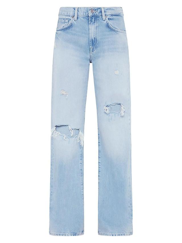 Womens Tess Distressed Wide-Leg Jeans Product Image