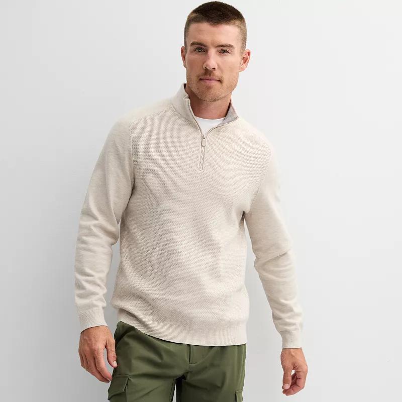 Mens FLX Commuter 1/4-Zip Sweater Ivory Product Image