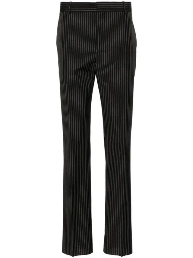 Pinstriped Tailored Trousers In Black Product Image