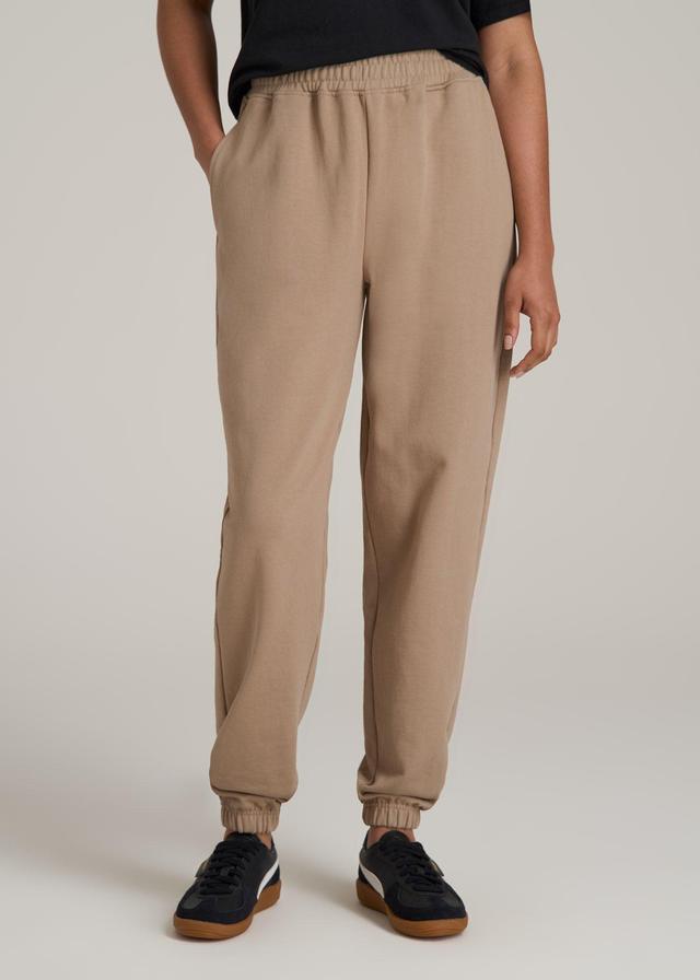 Wearever Oversized French Terry Joggers for Tall Women in Light Camel Product Image