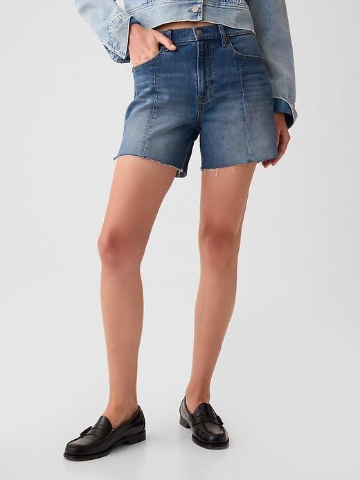 4" High Rise Girlfriend Denim Shorts Product Image