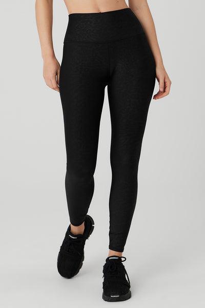 Airlift High-Waist Leopard Debossed Legging - Black Female product image