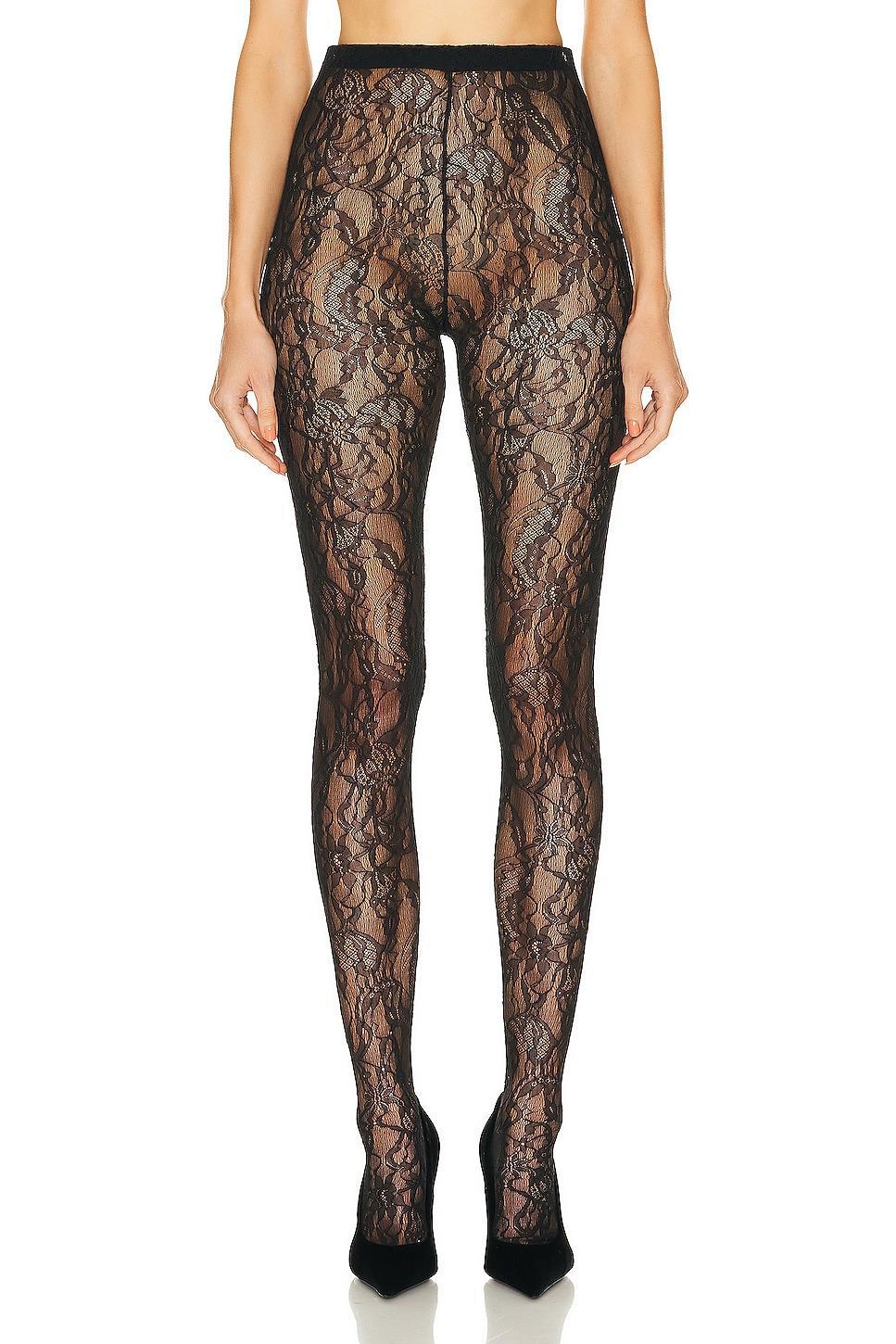 WARDROBE.NYC Lace Tights White. (also in L, M, XS, XXS). Product Image