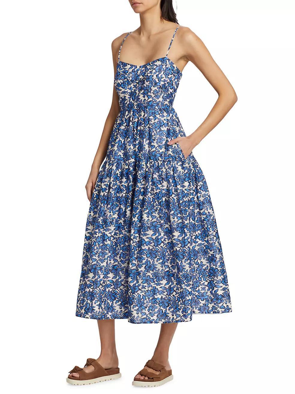 Verona Floral Cotton Midi-Dress Product Image