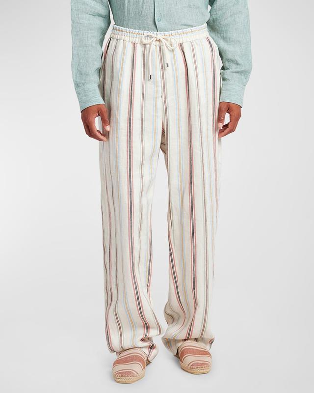 Mens Striped Linen Pants Product Image