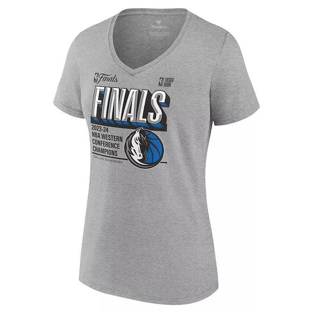 Womens NBA Dallas Mavericks Fanatics 2024 Western Conference Champions Locker Room Authentic T-Shirt Silver Product Image