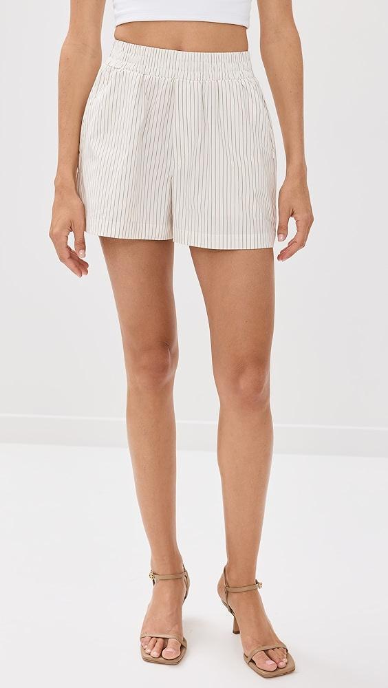 Good American Stripe Poplin Weekend Shorts | Shopbop Product Image