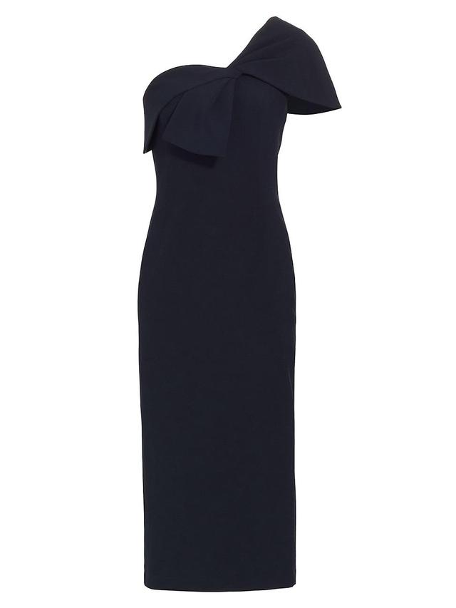 Womens Sandra Crepe Twisted Midi-Dress Product Image