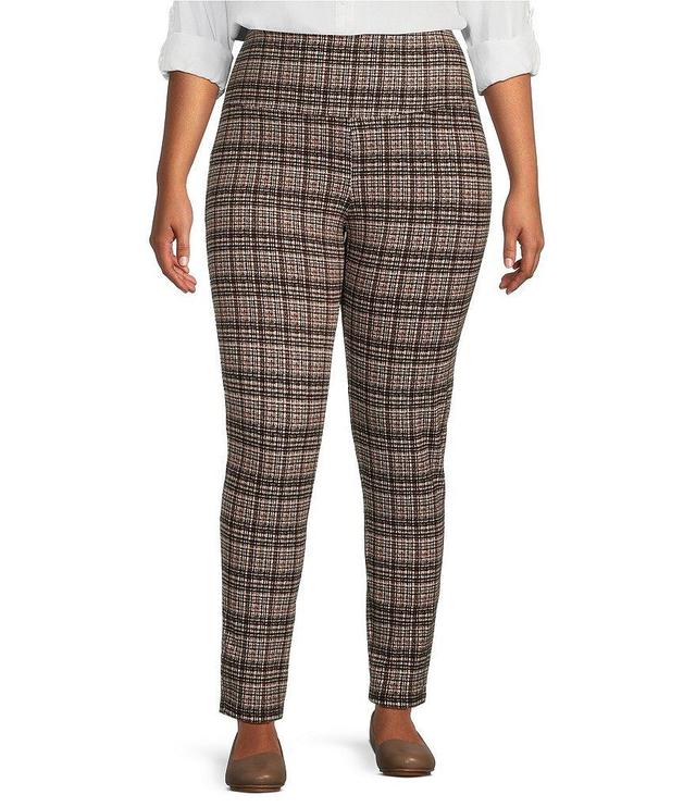 Intro Plus Size Love the Fit Multi Plaid Straight Leg Tummy Control Pull-On Legging Product Image