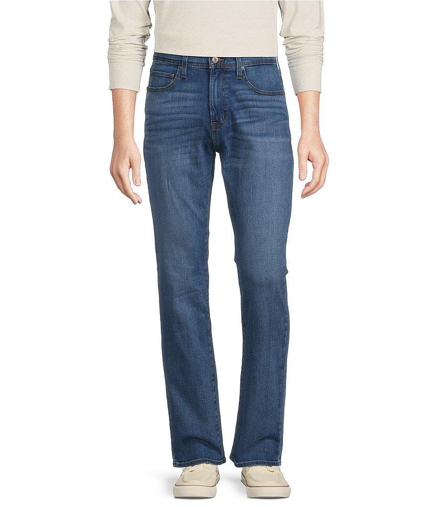 Premium Denim Relaxed Straight Fit Light Wash Stretch Jeans product image