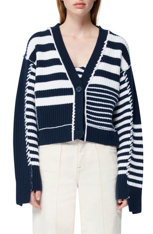 Adara Wool and Cashmere Stripe Cardigan Product Image