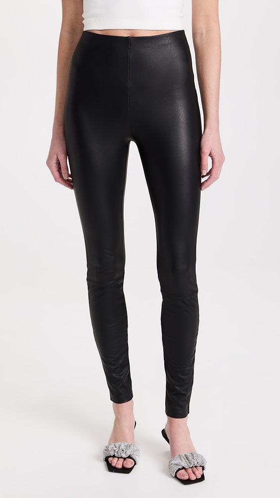 Good American Good Waist Leather Pull On Leggings | Shopbop Product Image