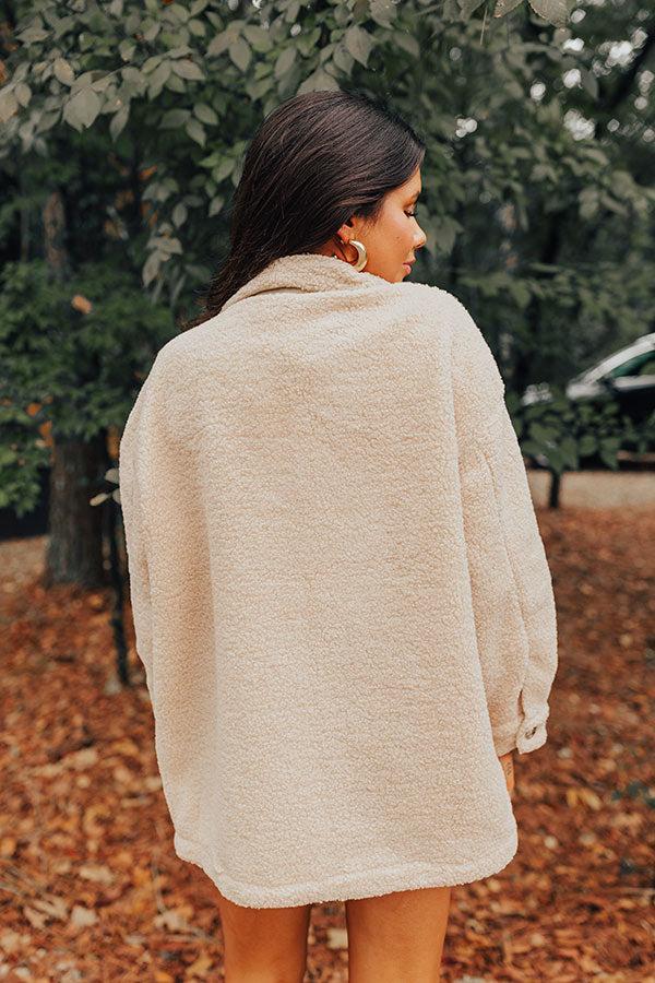 Cozier Than Ever Sherpa Jacket in Light Iced Latte Product Image