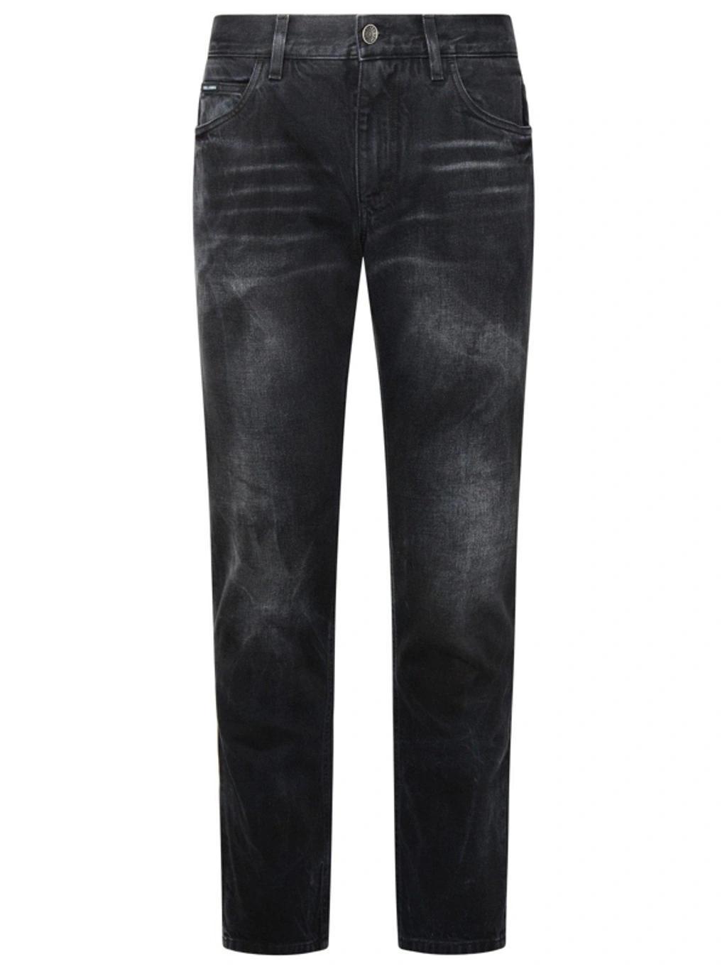 Logo Plaque Straight-leg Jeans In Black product image