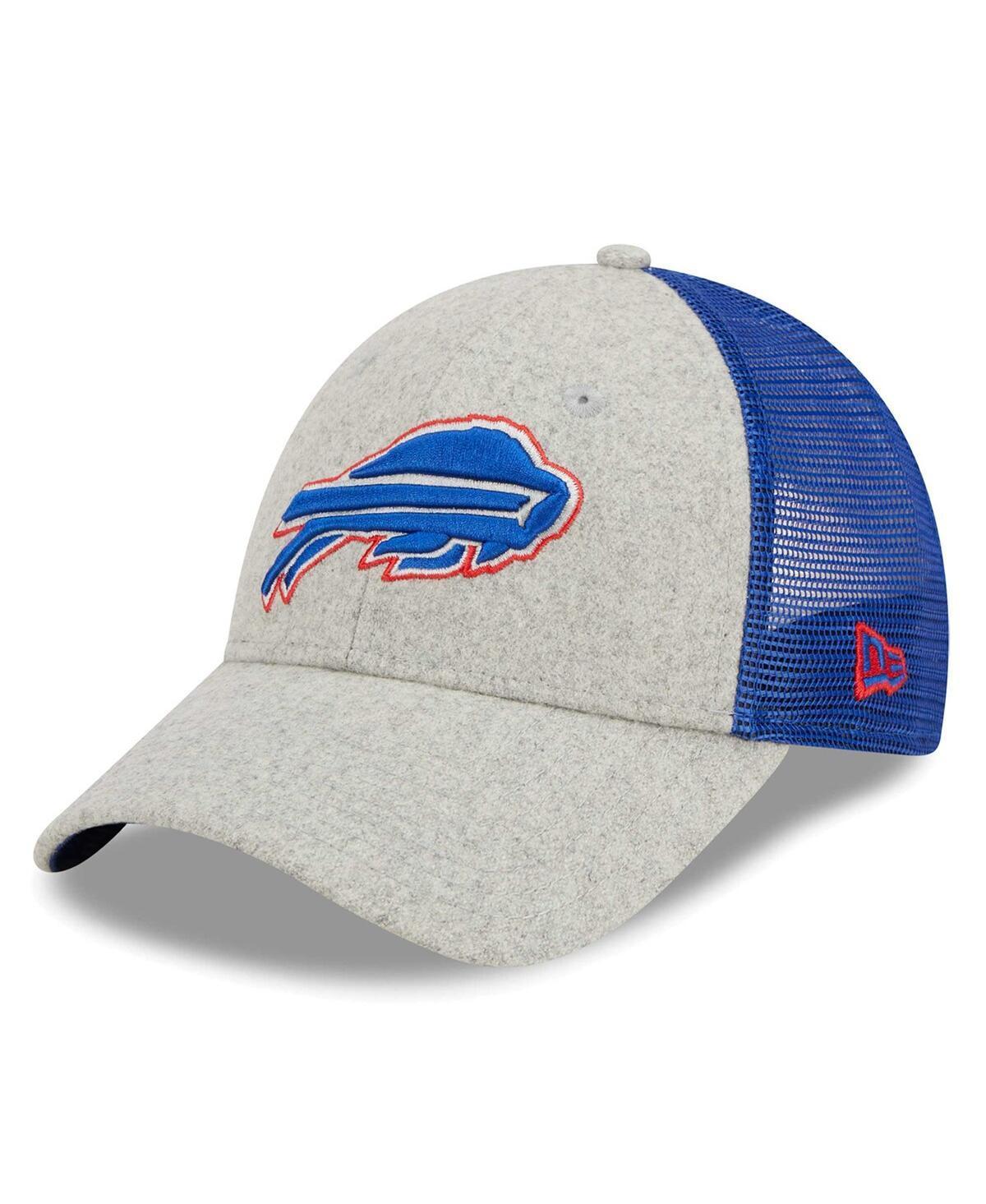 Mens New Era Heather Gray/Royal Buffalo Bills Pop Trucker 9FORTY Adjustable Hat Product Image