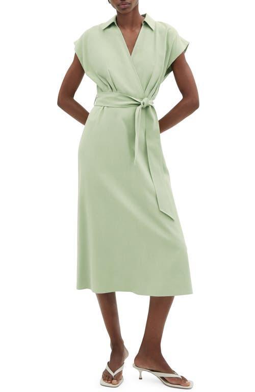 MANGO - Belt wrap dress green appleWomen Product Image