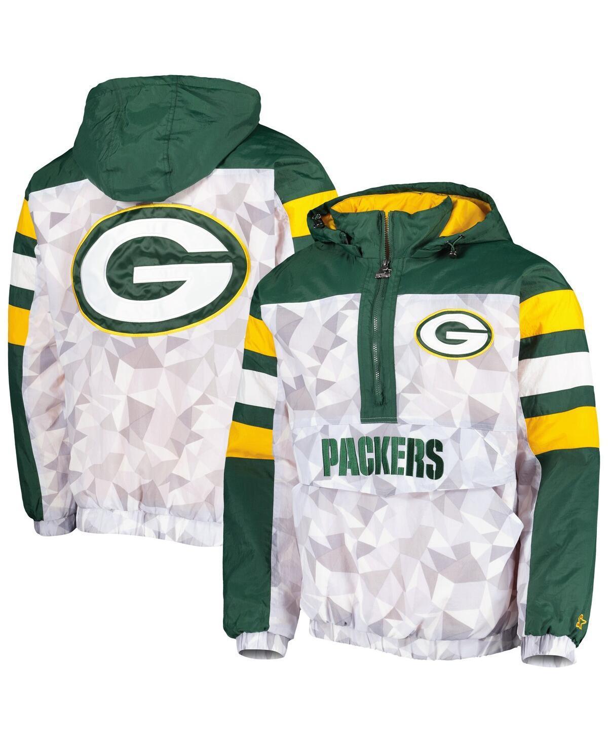 Mens Starter /Green Green Bay Packers Thursday Night Gridiron Raglan Half-Zip Hooded Jacket Product Image