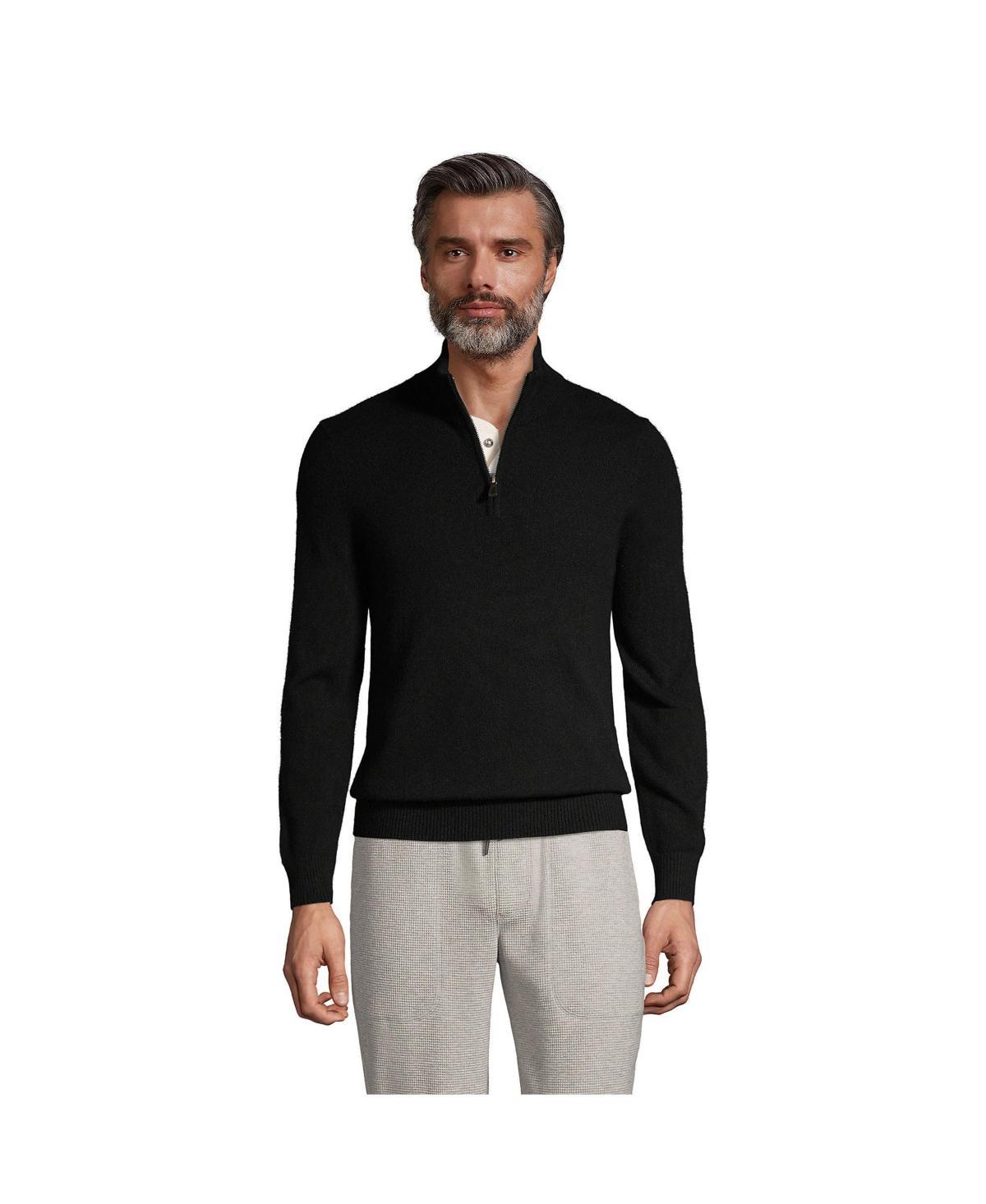 Mens Lands End Cashmere Quarter-Zip Sweater Product Image