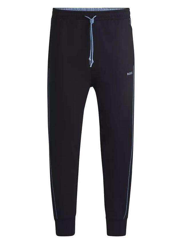 Stretch-Cotton Tracksuit Bottoms with Embossed Artwork Product Image