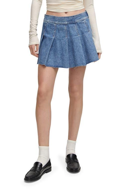 MANGO Pleated Denim Miniskirt Product Image