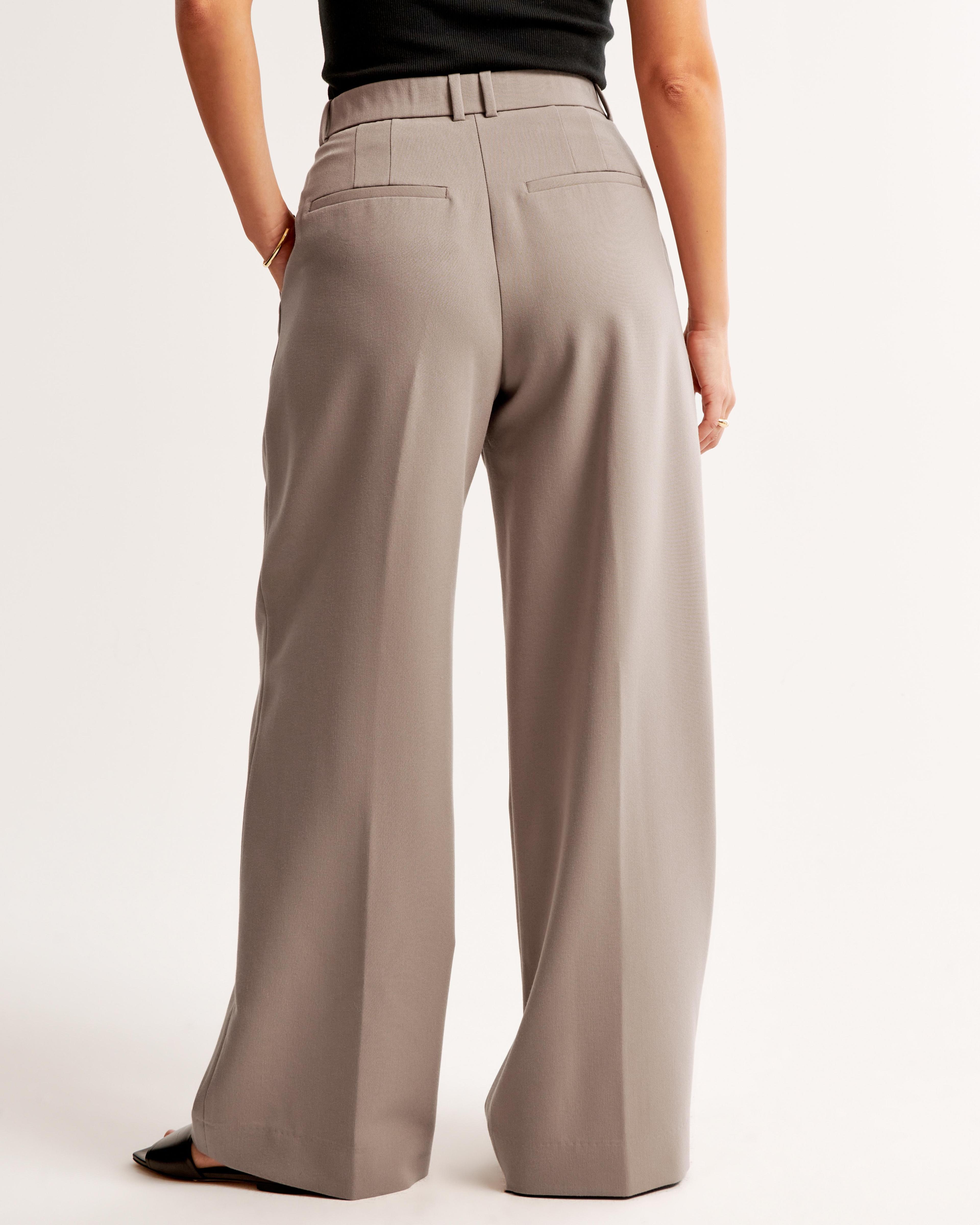 Curve Love A&F Harper Tailored Ultra Wide Leg Pant Product Image