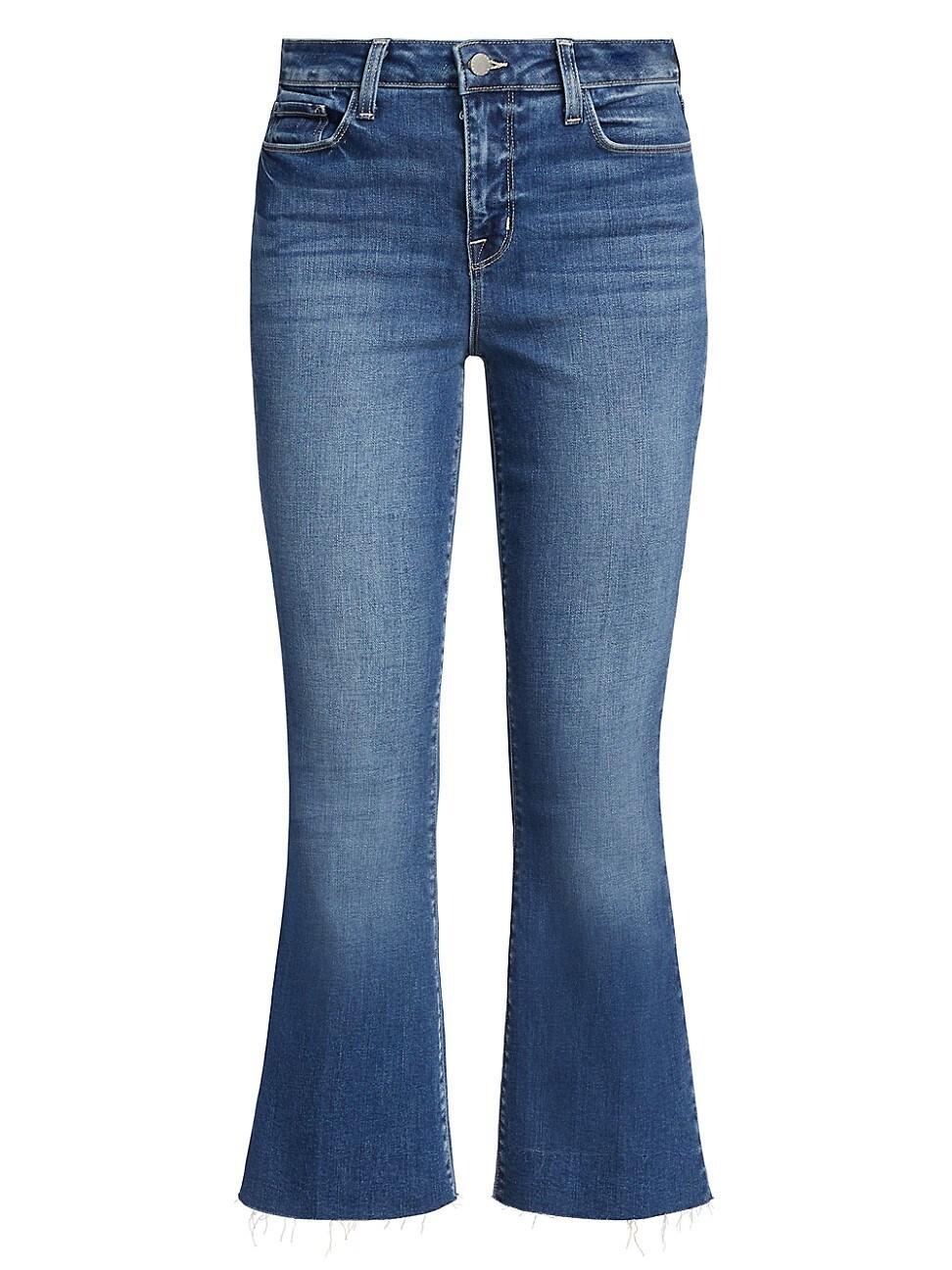 Womens Kendra Mid-Rise Stretch Flare Crop Jeans Product Image