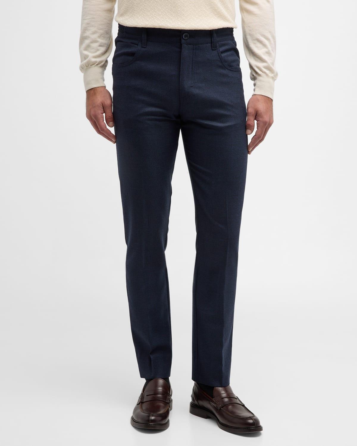 Mens Tonal Check Wool Pants Product Image