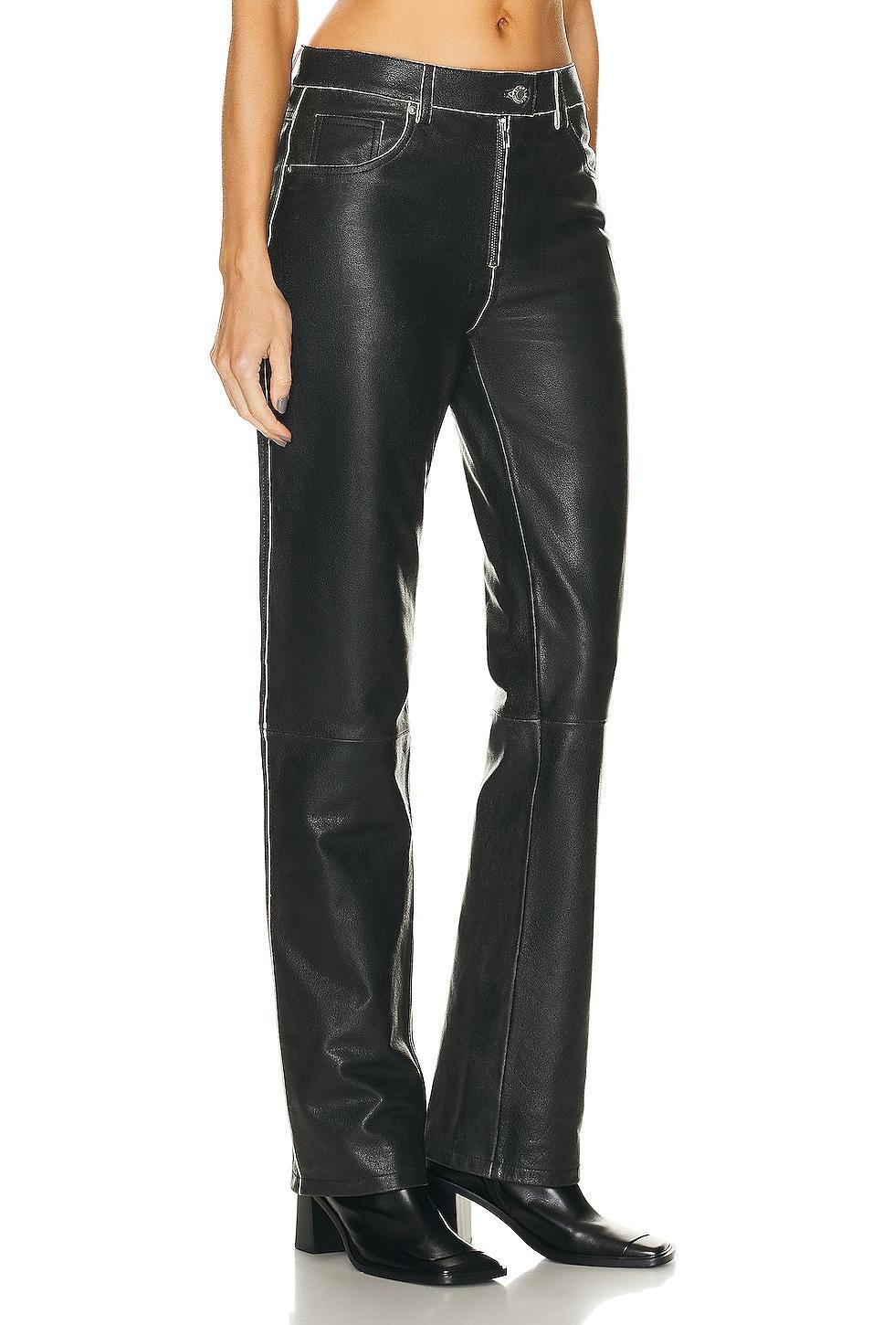 Womens Leather Distressed Pants Product Image