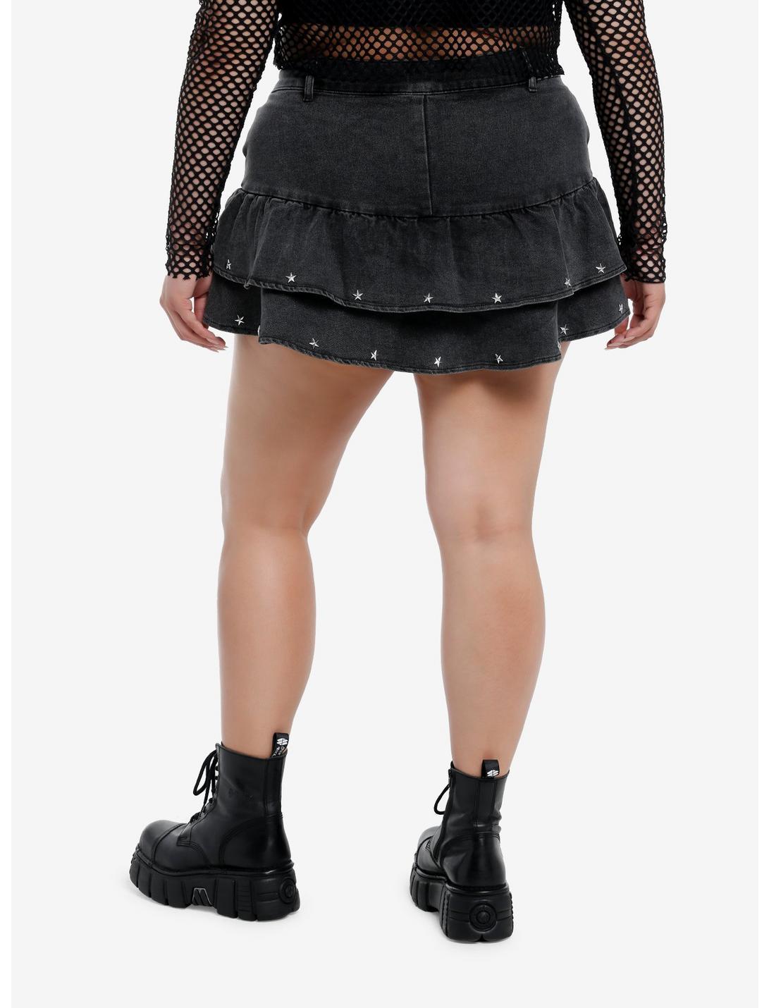 Social Collision Star Stud Ribbon Mini Skirt Plus Size Product Image