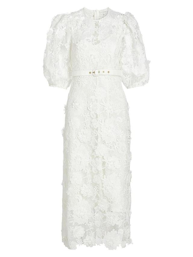 Womens Halliday Floral Lace Midi-Dress Product Image