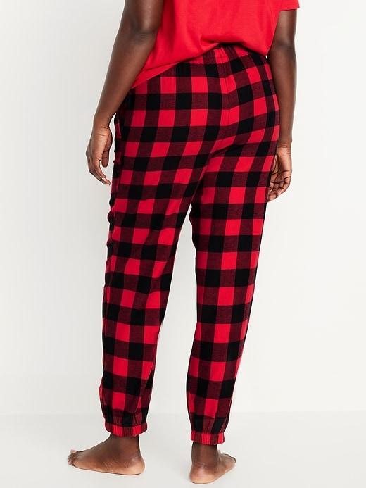 High-Waisted Flannel Pajama Joggers Product Image