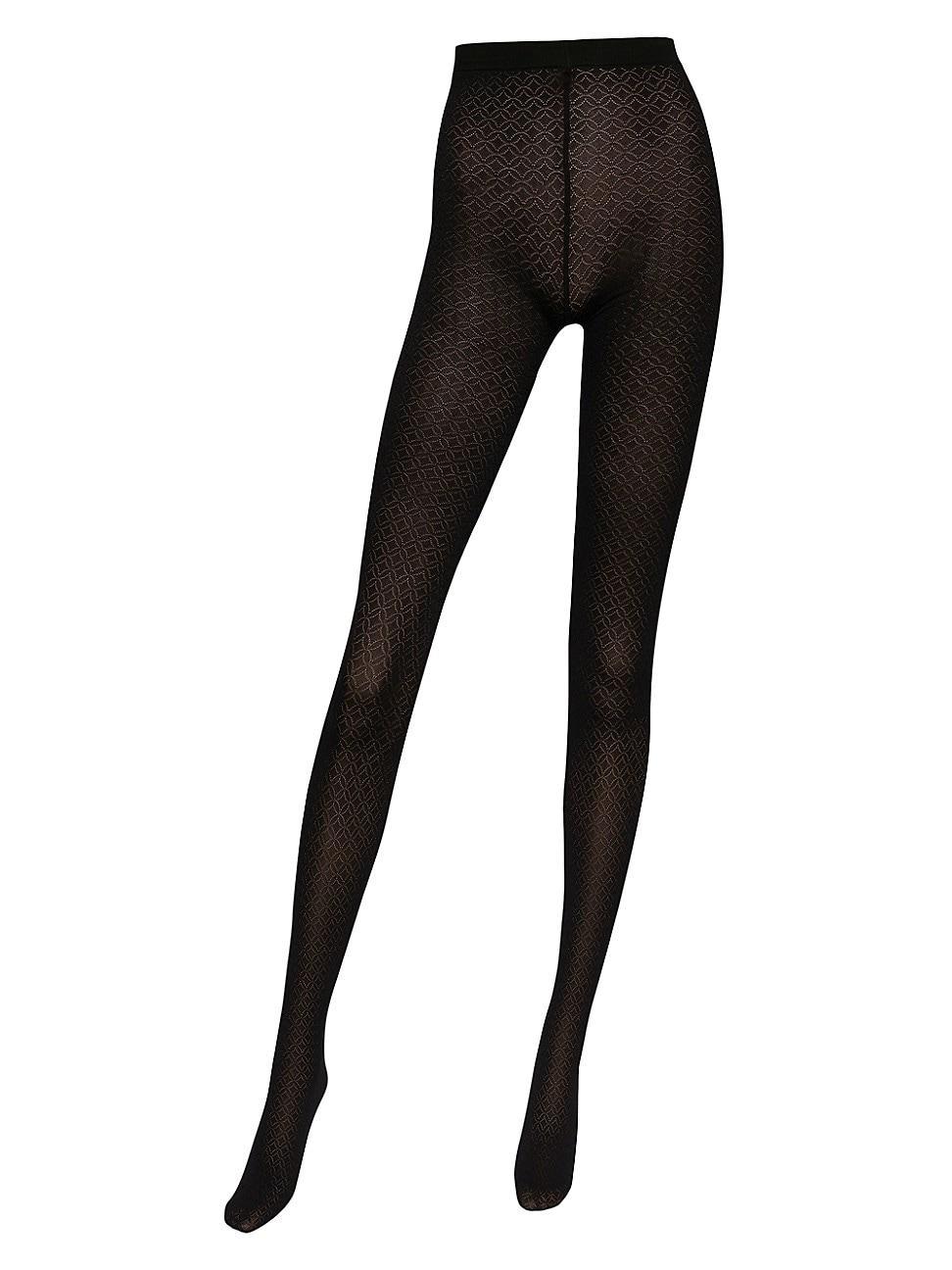 Womens Geometric Jacquard Tights Product Image