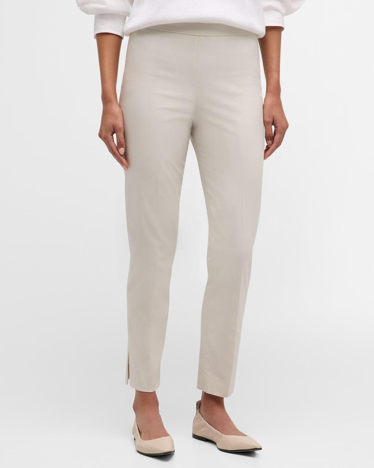 Cotton Straight-Leg Pants with Monili Detail Product Image