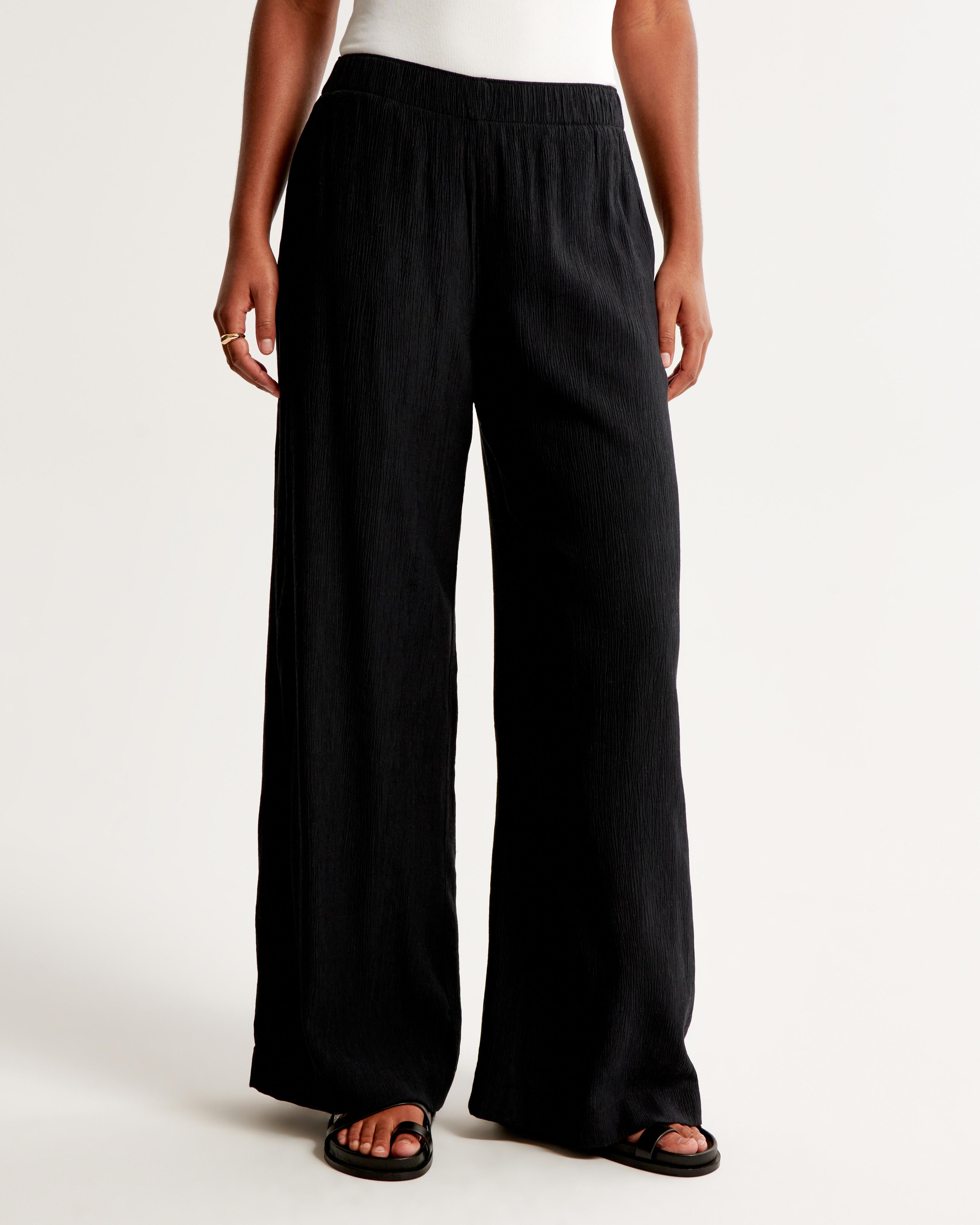 Crinkle Textured Pull-On Pant Product Image