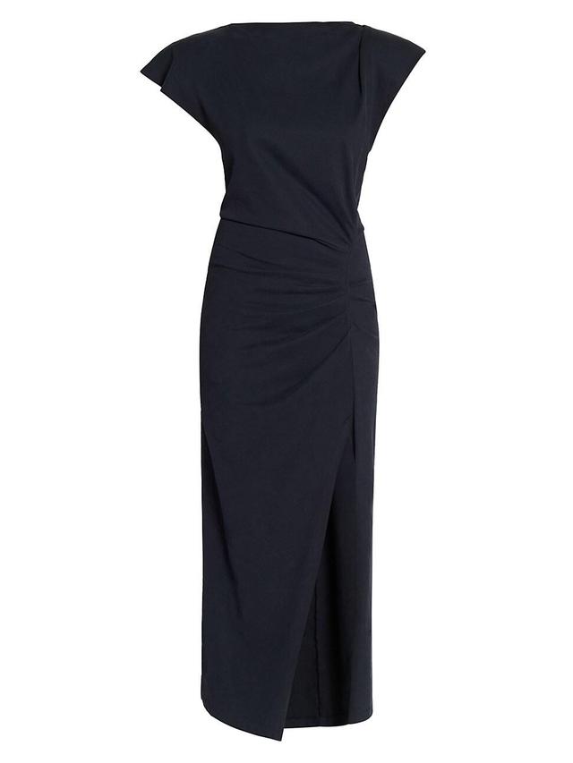 Womens Nadela Ruched Cap-Sleeve Midi Dress Product Image