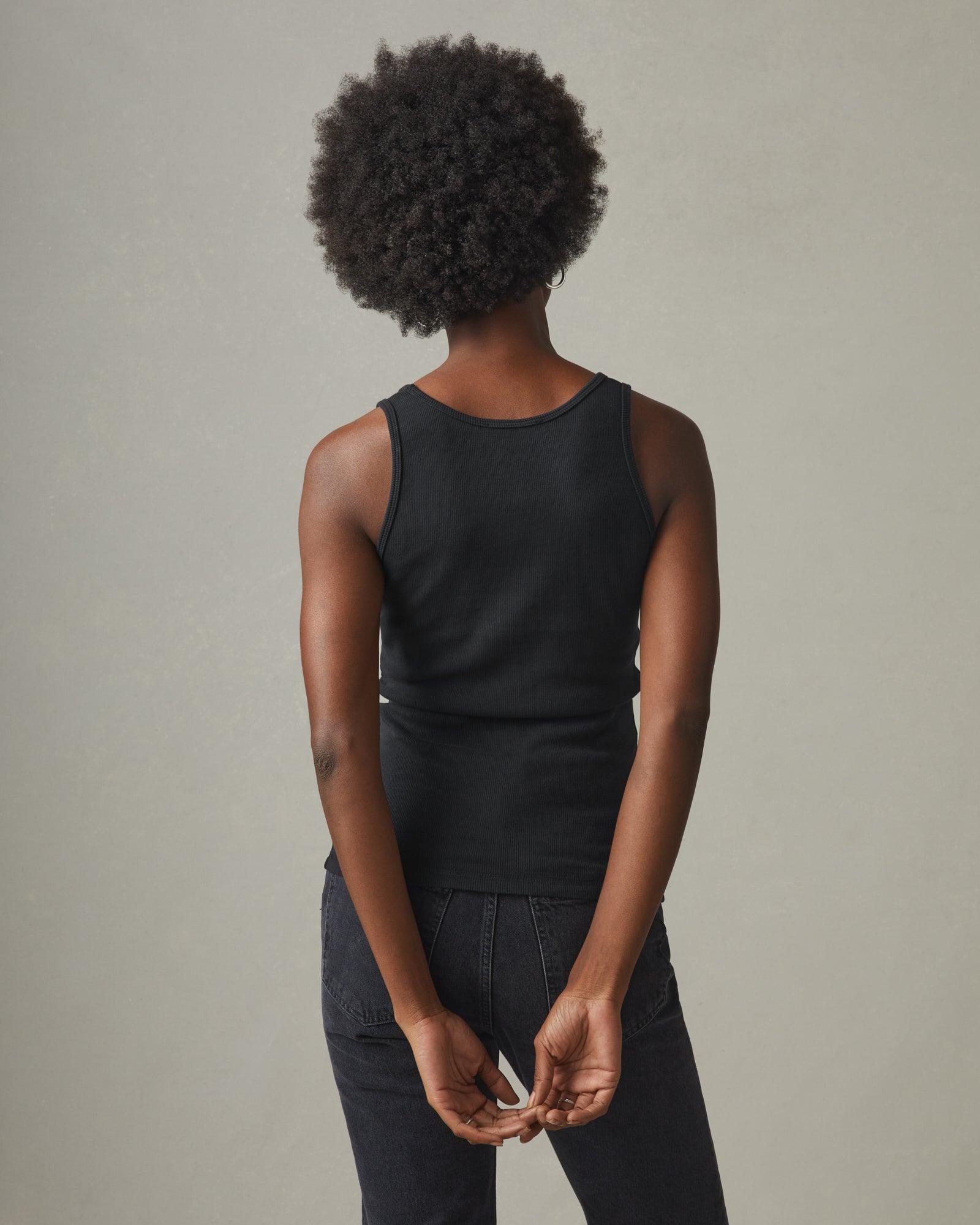 Rib Tank - Black Female Product Image