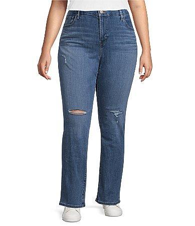 Levis Womens Plus Size 724 High-Rise Straight Jeans - Soft Black 26 Product Image