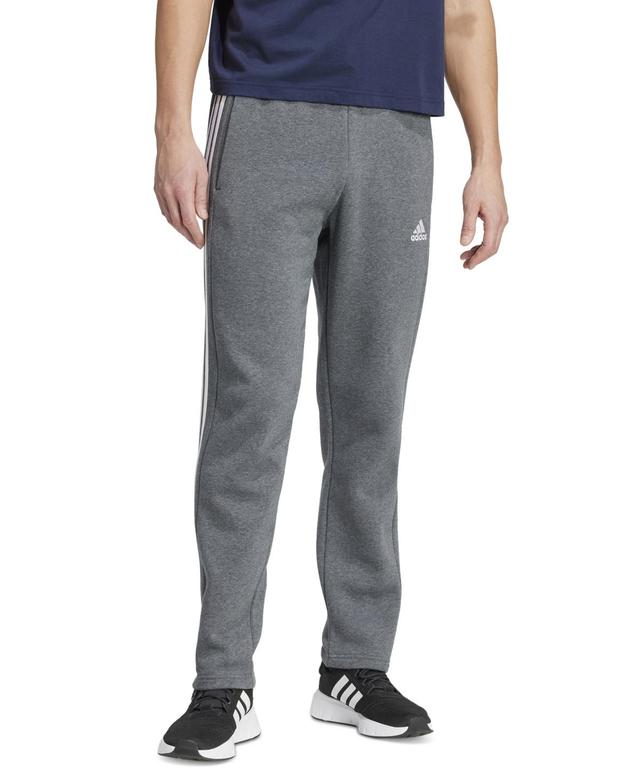 adidas Mens adidas Essentials 3-Stripes Open Hem Fleece Pants - Mens Black Product Image