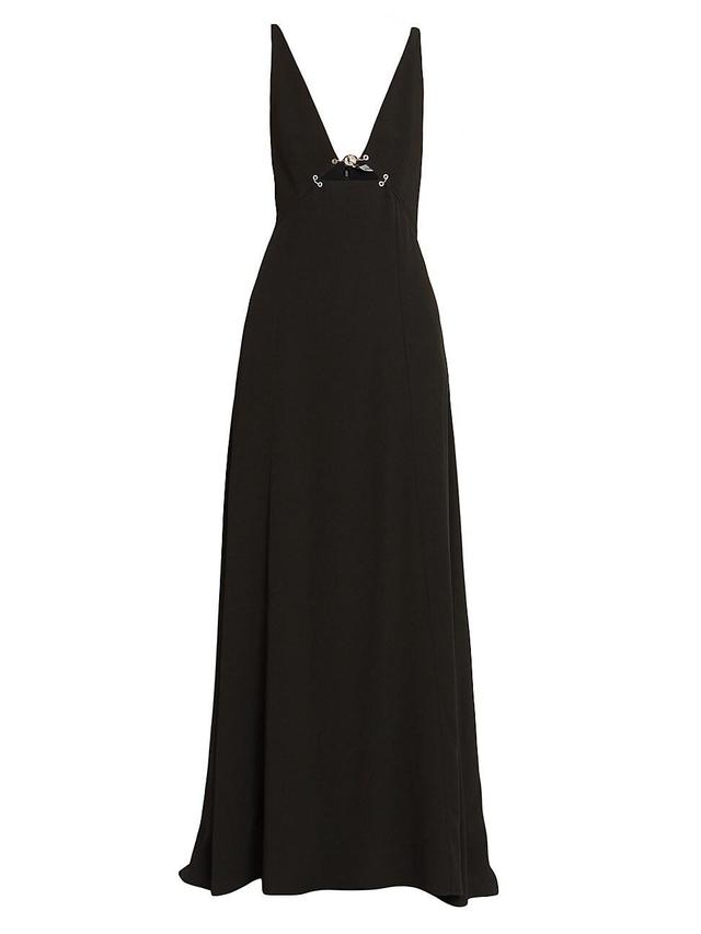 Womens Plunge V-Neck Gown Product Image