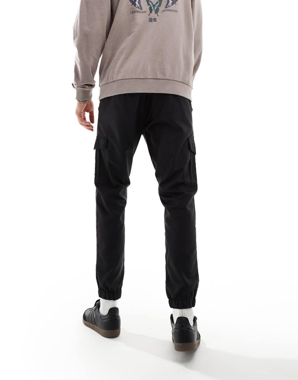 French Connection tech cargo pants in black Product Image